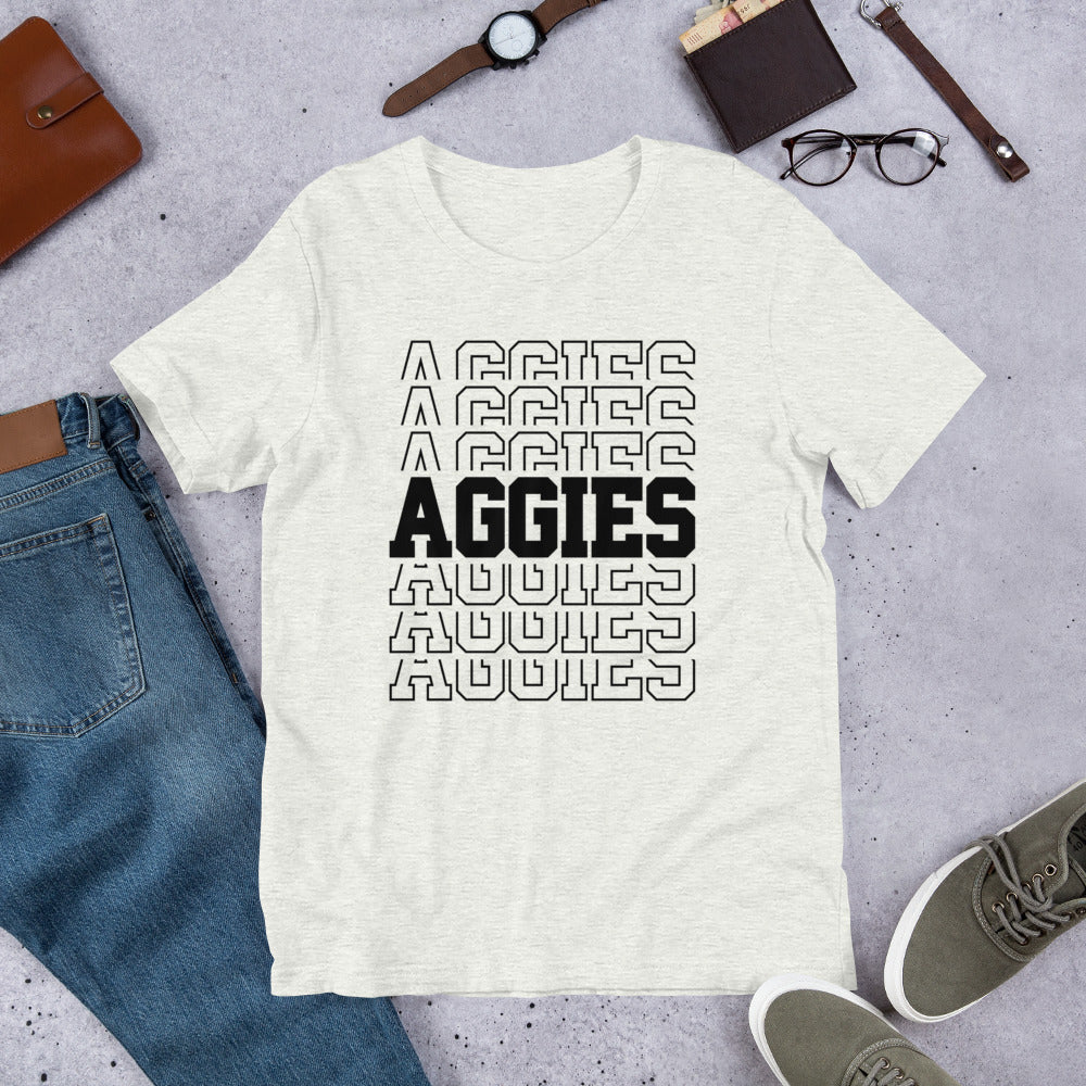 Aggies Stacked Football Baseball Basketball Unisex t-shirt