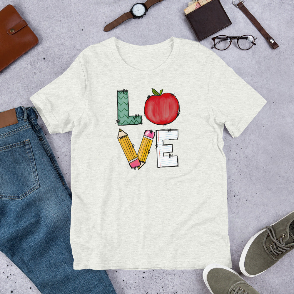 School Love Block - Apple & Pencils Unisex t-shirt