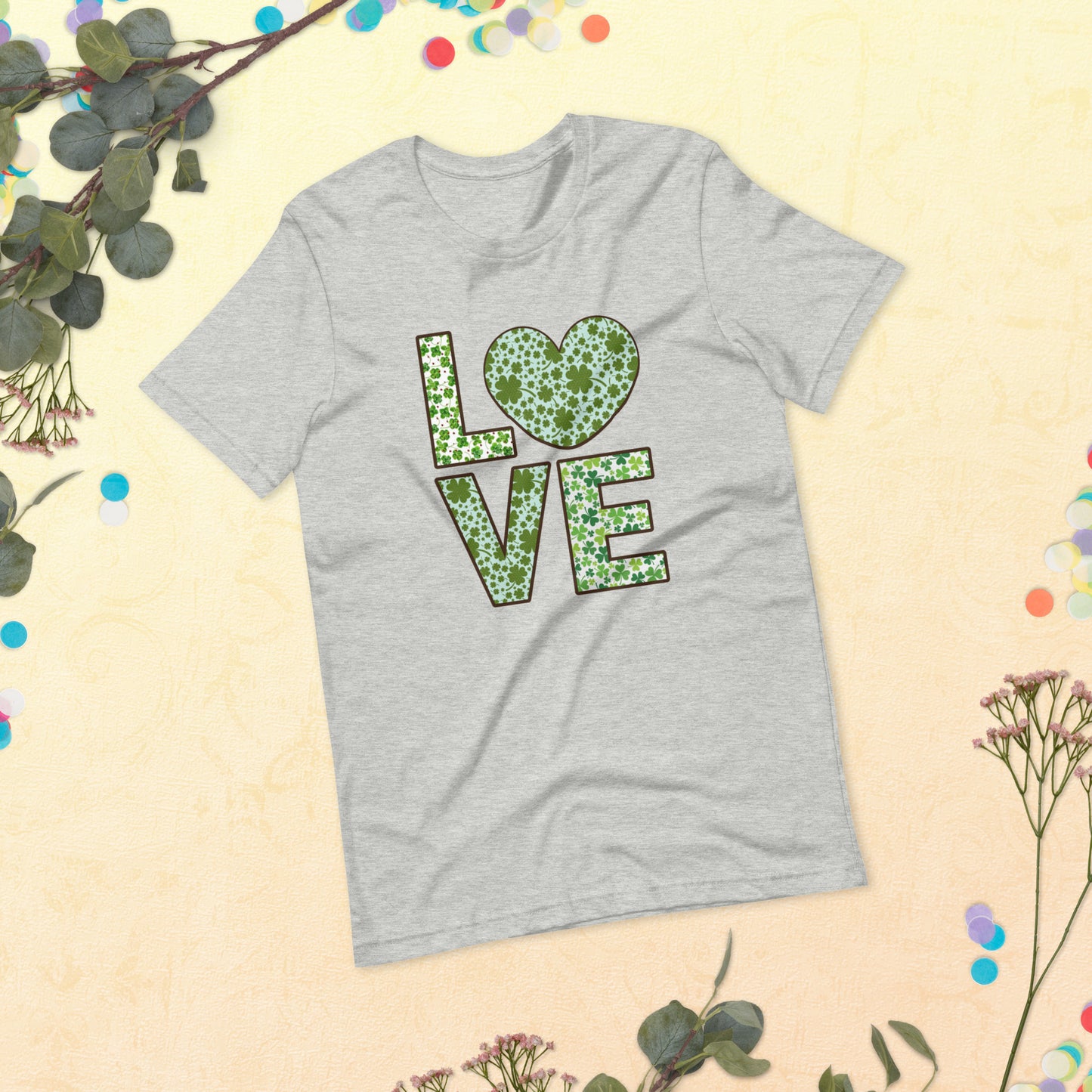 Love Block 4 Leaf Clover St. Patrick's Day Unisex t-shirt