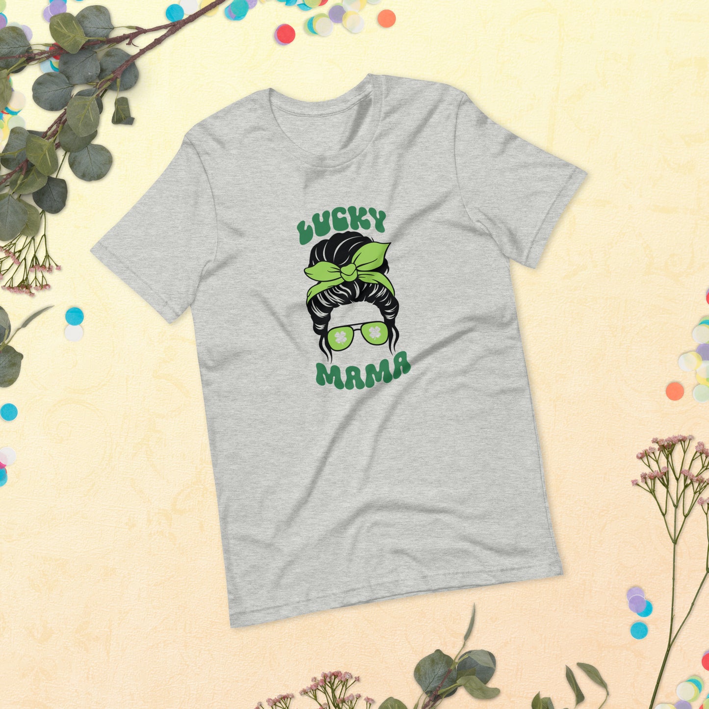 Messy Bun Lucky Mama/Momma St. Patrick's Day Unisex t-shirt