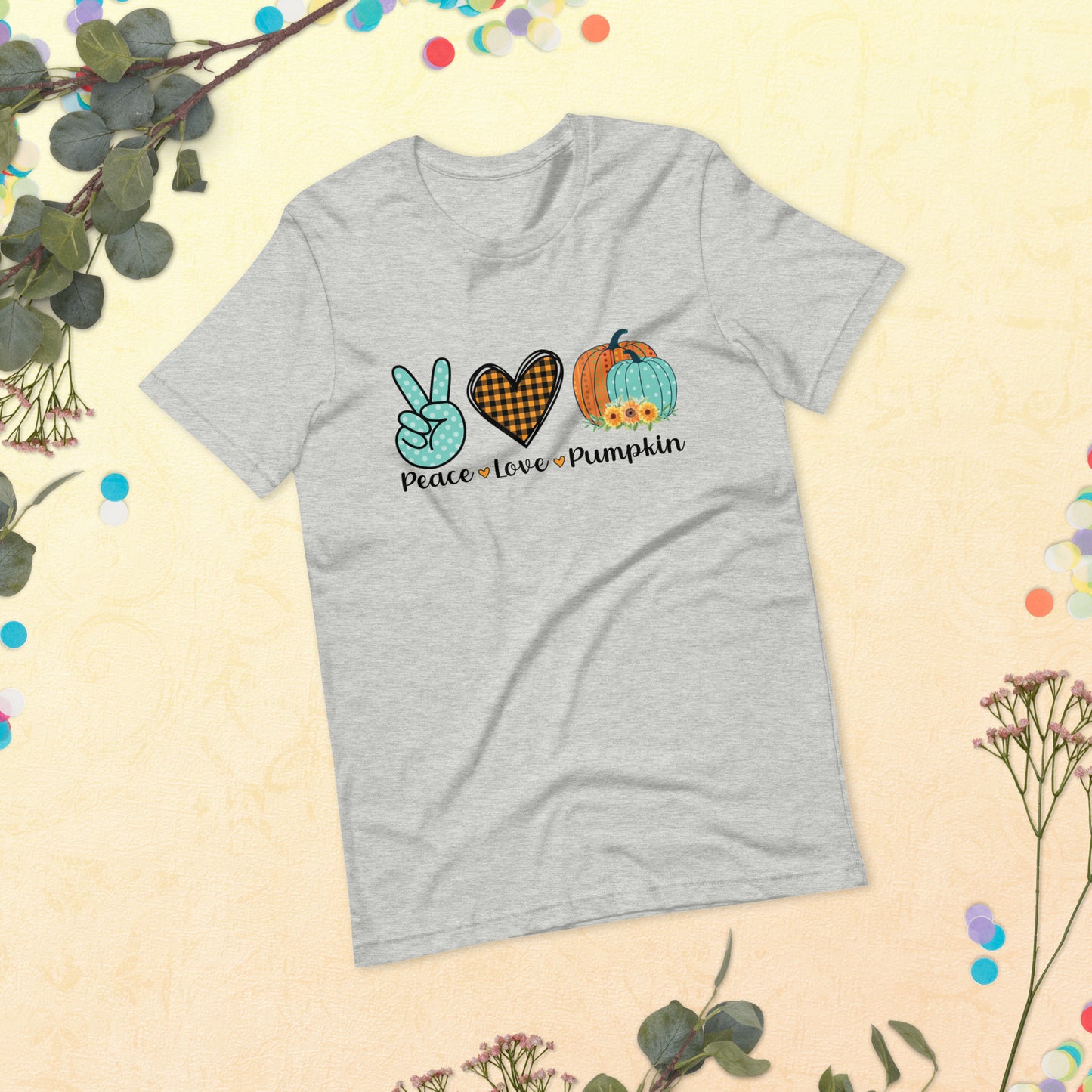 Peace Love Pumpkin Thanksgiving Unisex t-shirt