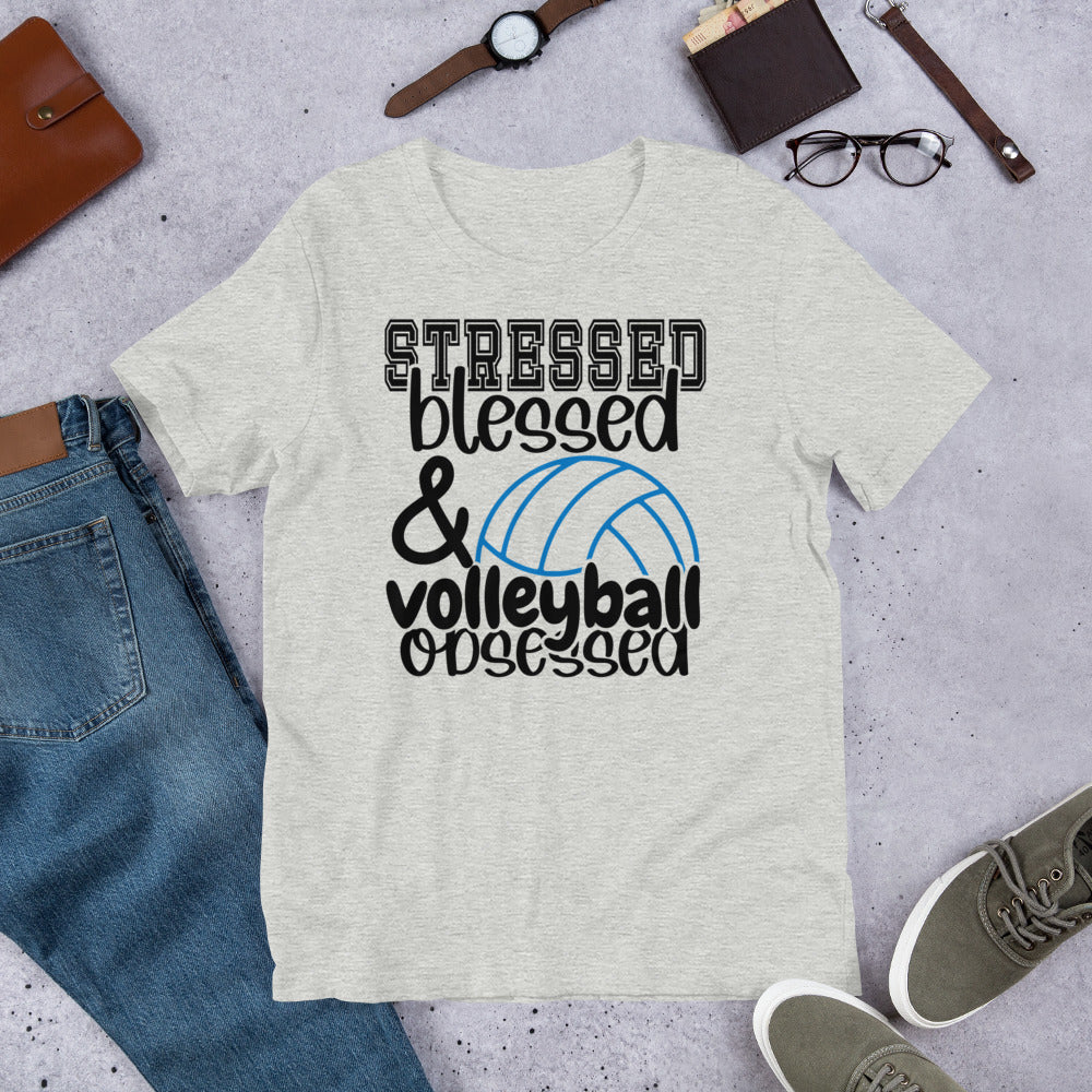 Stressed Blessed & Volleyball Obsessed Unisex t-shirt