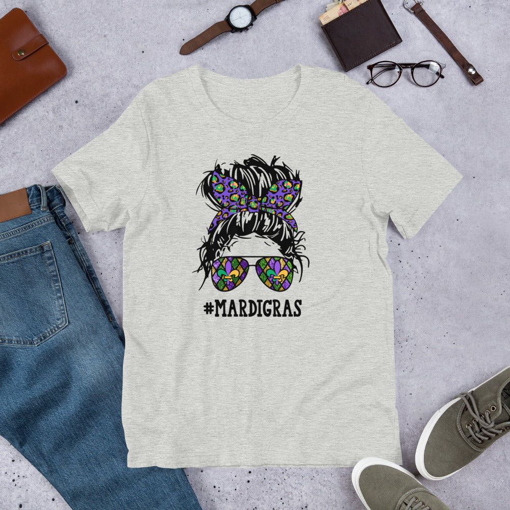 #MardiGras Messy Bun Unisex t-shirt