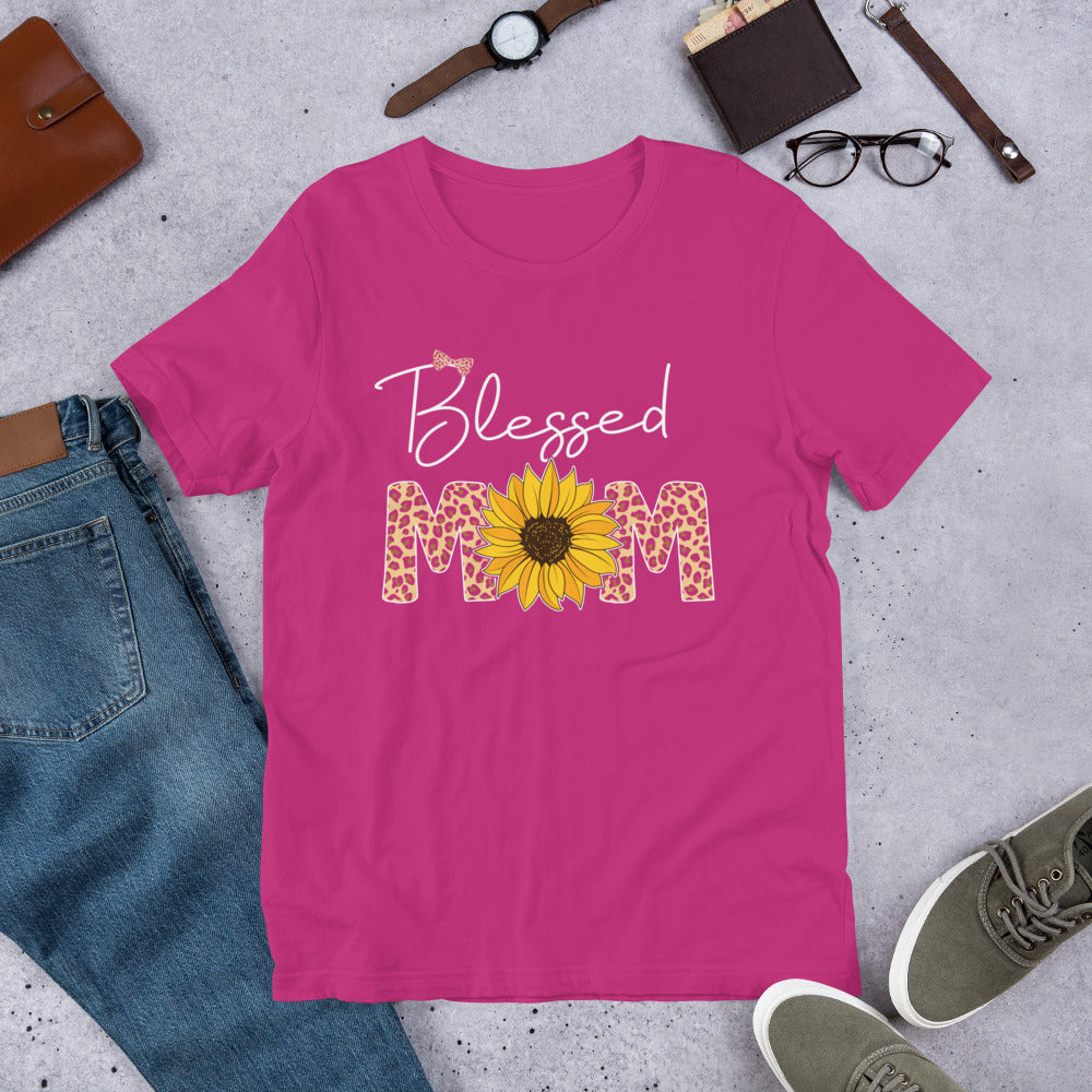 Blessed Mom - Sunflower & Leopard - Mother's Day Unisex t-shirt