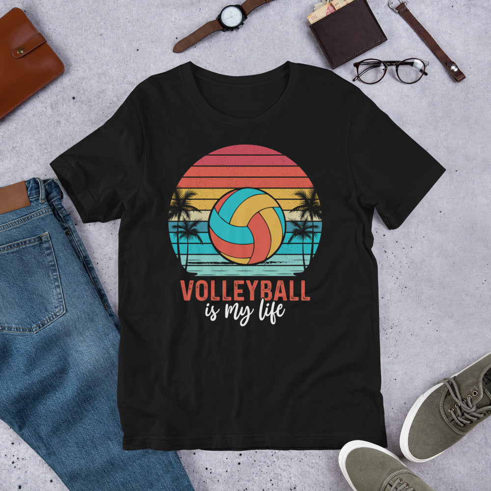 Volleyball is My Life Sunset Unisex t-shirt