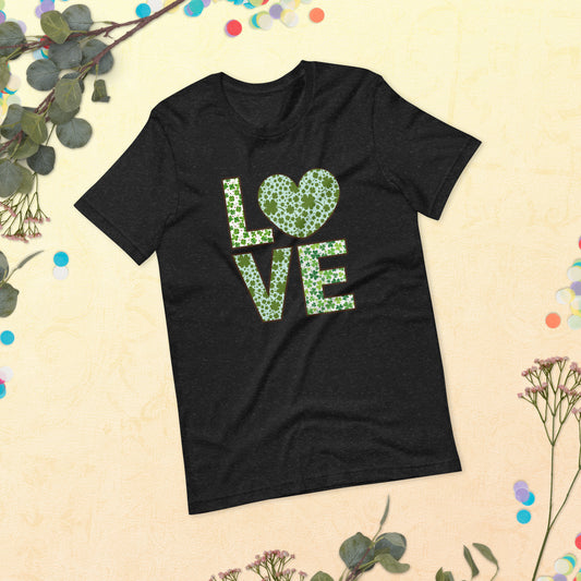 Love Block 4 Leaf Clover St. Patrick's Day Unisex t-shirt