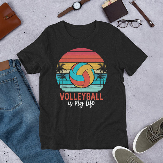 Volleyball is My Life Sunset Unisex t-shirt