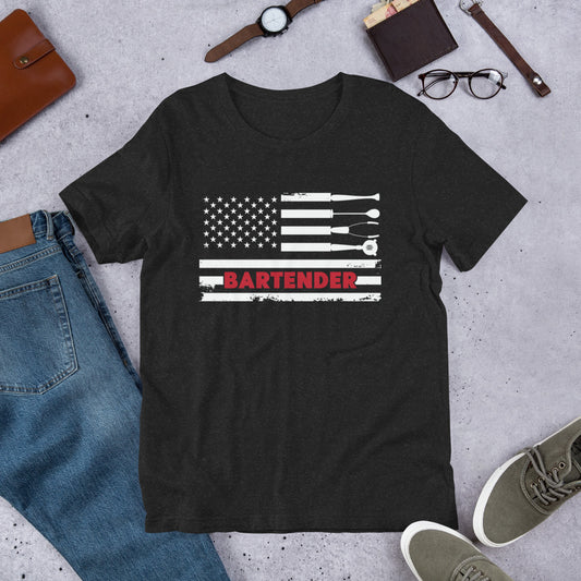 American Flag Bartender Unisex t-shirt