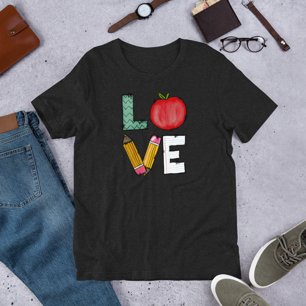 School Love Block - Apple & Pencils Unisex t-shirt