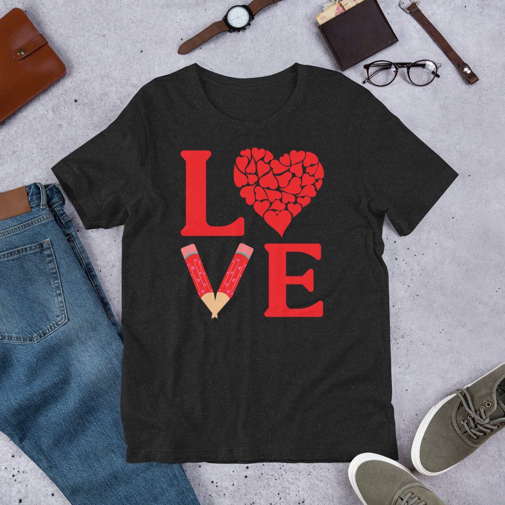 School Love Block - Heart & Pencil Unisex t-shirt