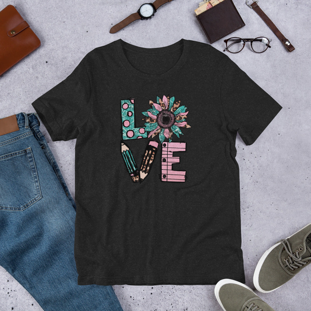 School Love Block - Sunflower & Pencil Unisex t-shirt