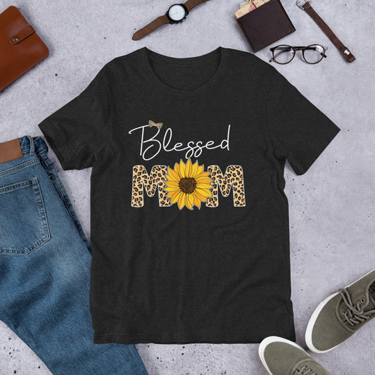 Blessed Mom - Sunflower & Leopard - Mother's Day Unisex t-shirt