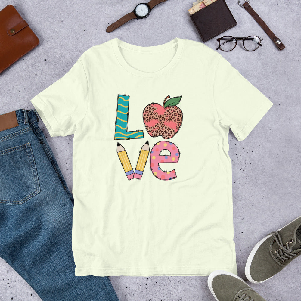 School Love Block - Leopard Apple Unisex t-shirt