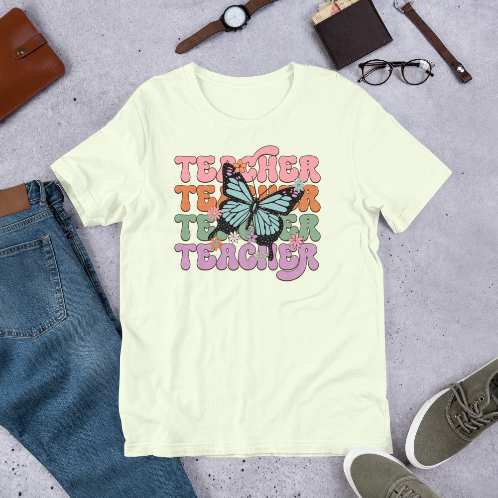 Stacked Teacher Butterfly Unisex t-shirt