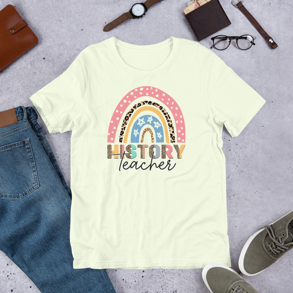 Rainbow History Teacher Unisex t-shirt