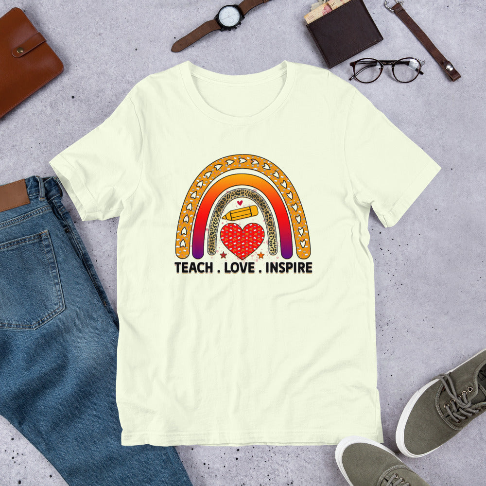 Rainbow Teach Love Inspire - Teacher Unisex t-shirt