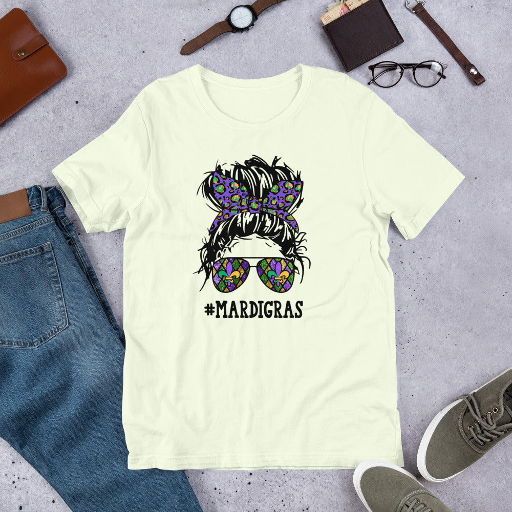 #MardiGras Messy Bun Unisex t-shirt