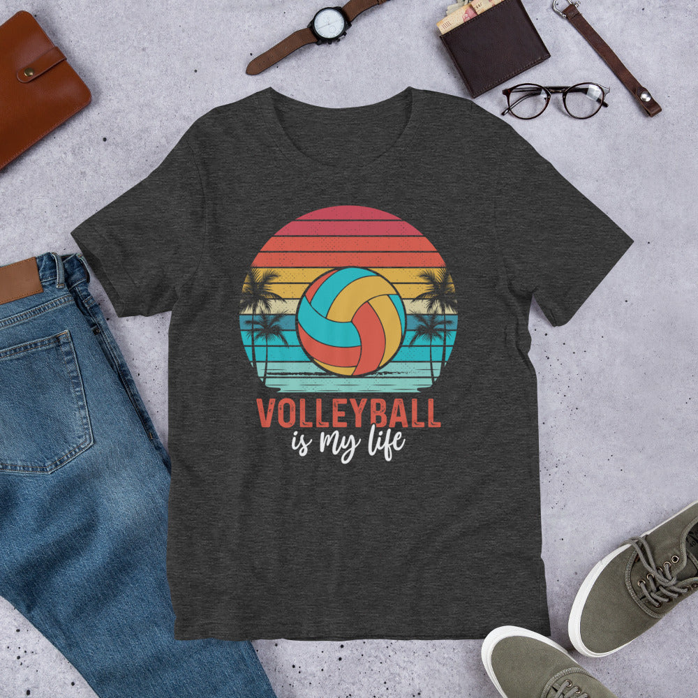 Volleyball is My Life Sunset Unisex t-shirt