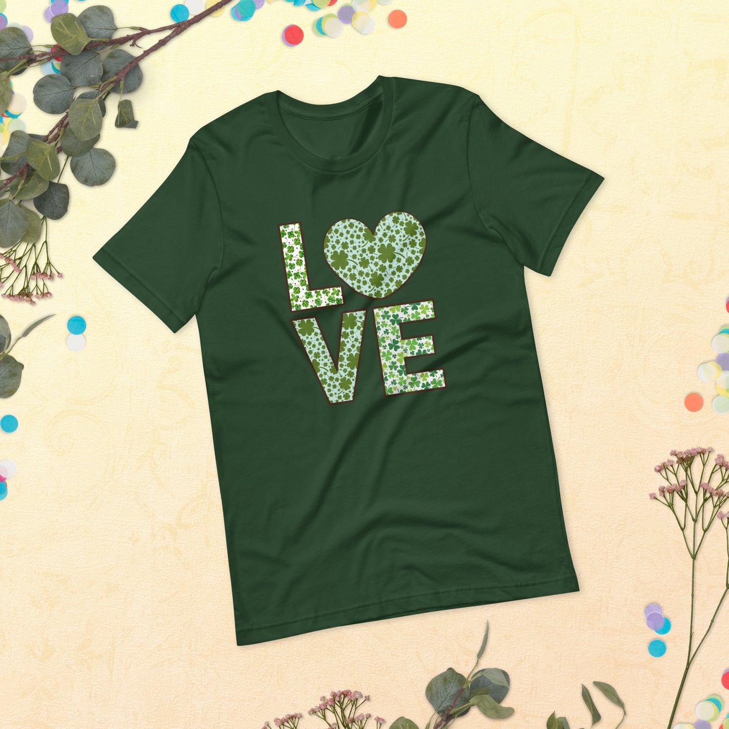 Love Block 4 Leaf Clover St. Patrick's Day Unisex t-shirt