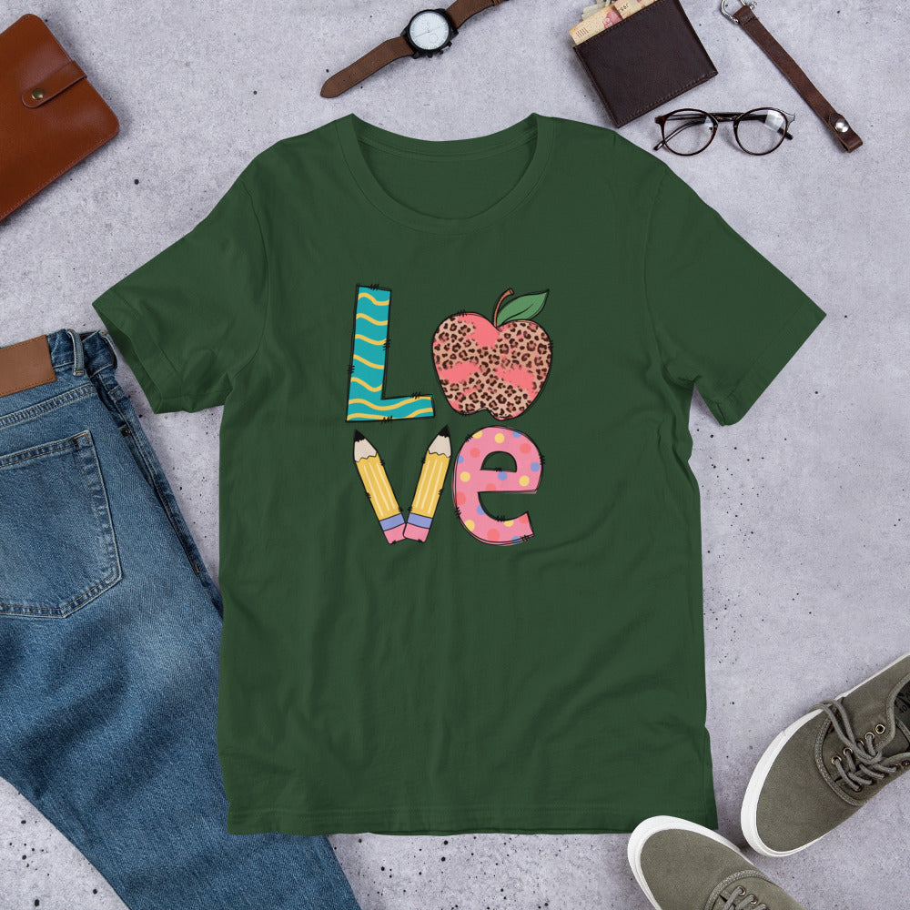 School Love Block - Leopard Apple Unisex t-shirt