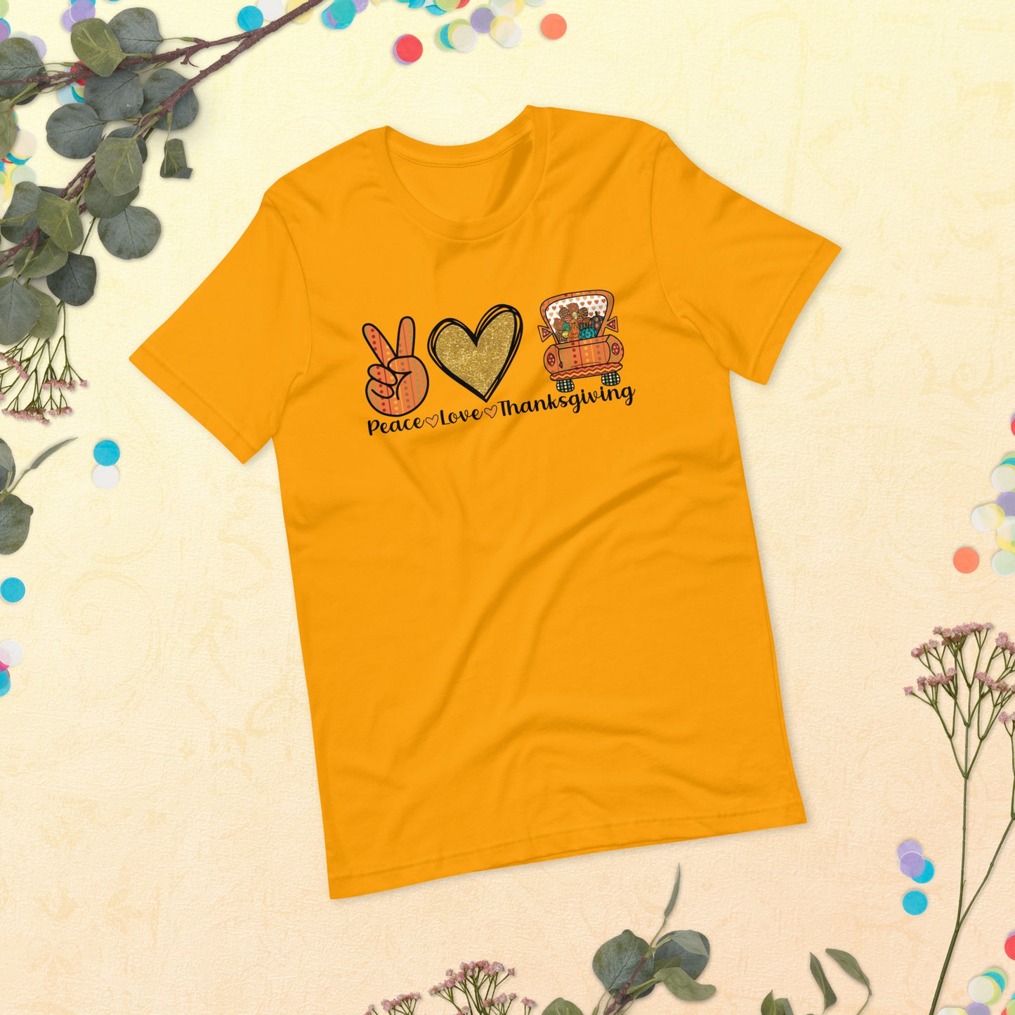 Peace Love Thanksgiving Unisex t-shirt