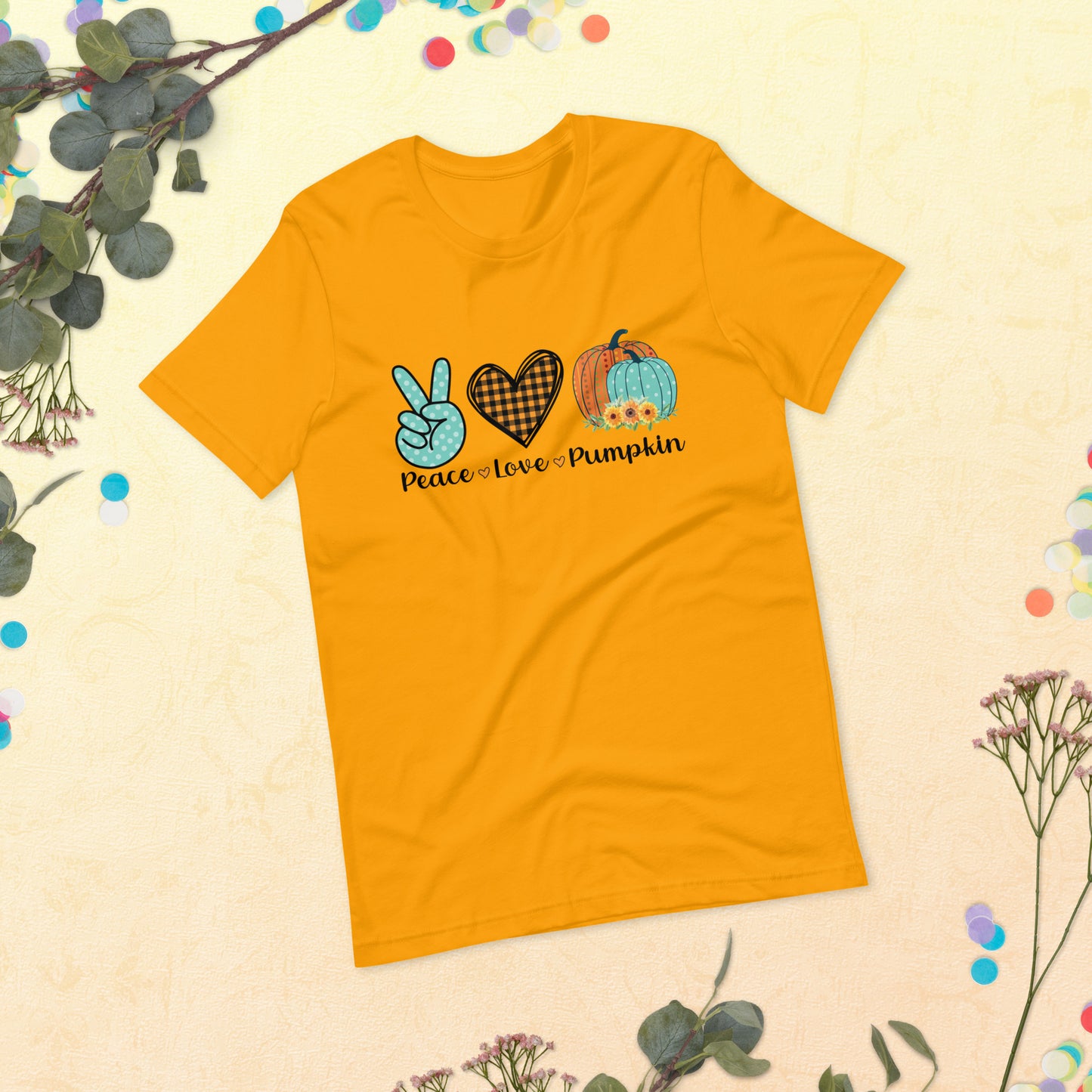 Peace Love Pumpkin Thanksgiving Unisex t-shirt