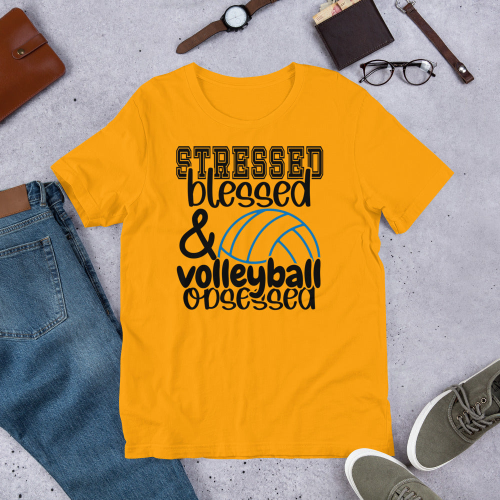 Stressed Blessed & Volleyball Obsessed Unisex t-shirt