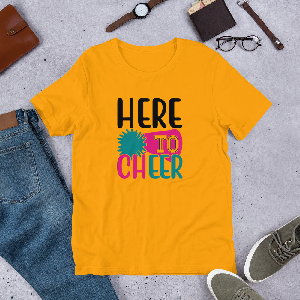 Here to Cheer Cheerleader Unisex t-shirt