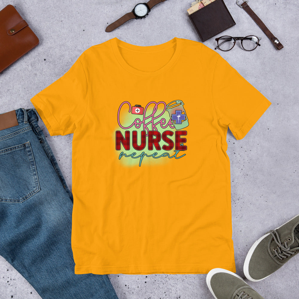 Coffee Nurse Repeat Unisex t-shirt