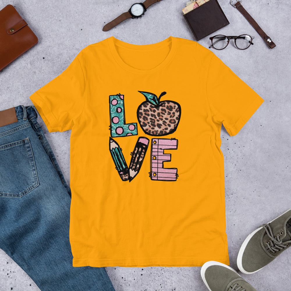 School Love Block - Leopard & Apple Unisex t-shirt