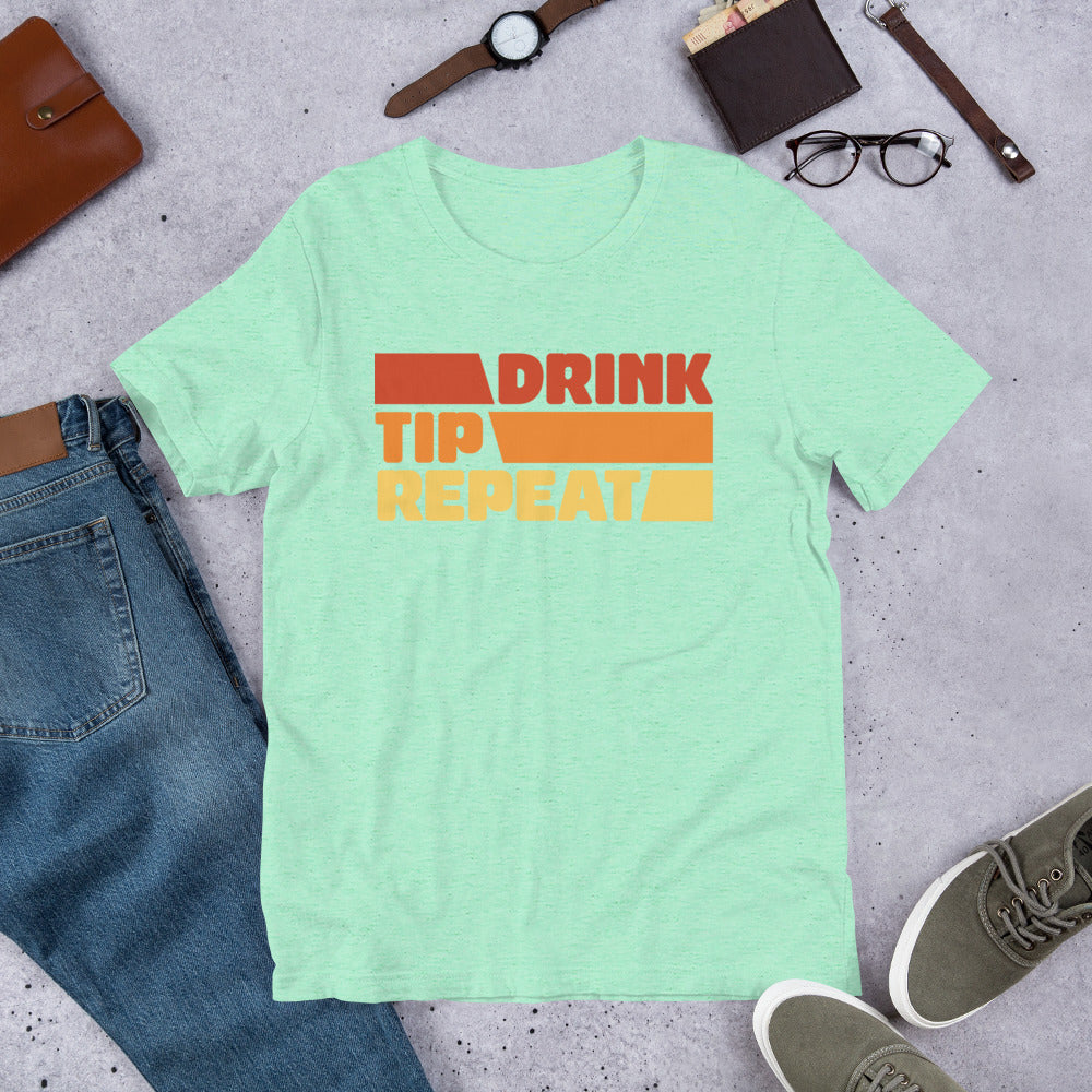 Drink Tip Repeat Bartender Unisex t-shirt