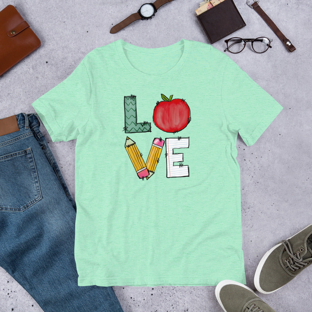 School Love Block - Apple & Pencils Unisex t-shirt