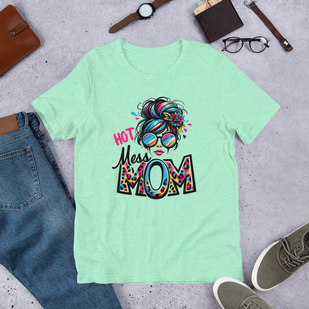 Hot Mess Mom Messy Bun Unisex t-shirt