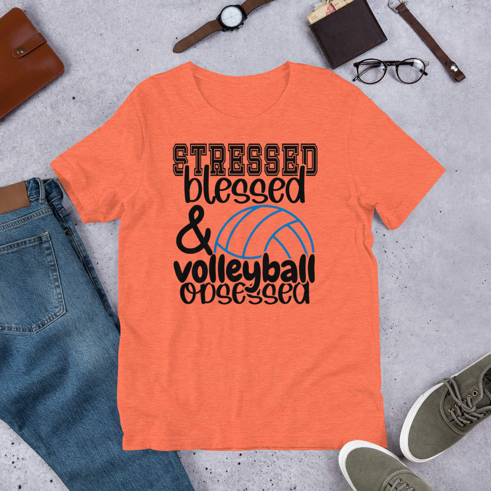 Stressed Blessed & Volleyball Obsessed Unisex t-shirt