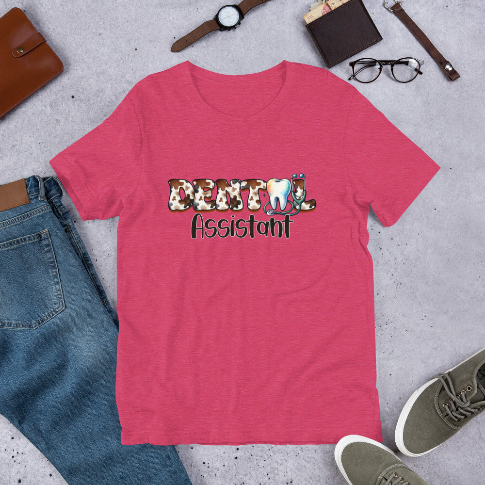 Dental Assistant Cow print Unisex t-shirt