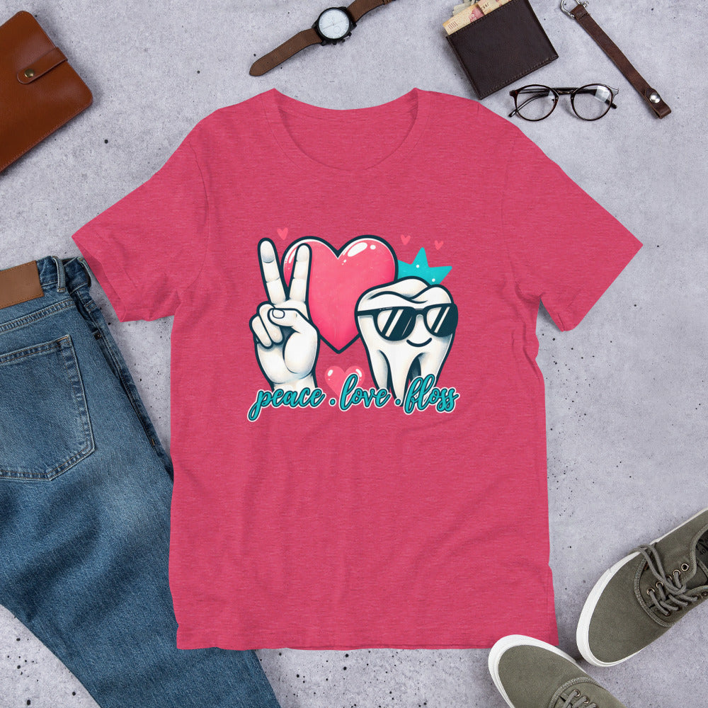 Peace Love Floss Dental Unisex t-shirt