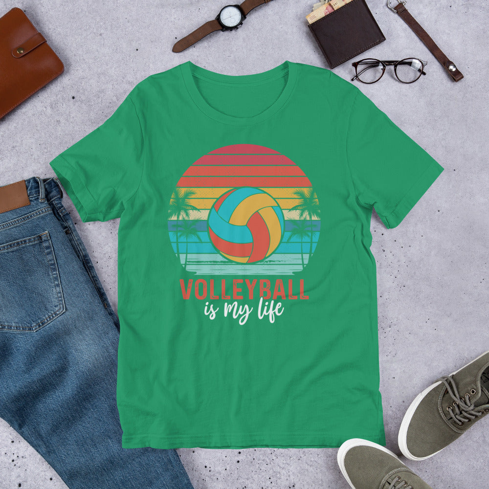 Volleyball is My Life Sunset Unisex t-shirt