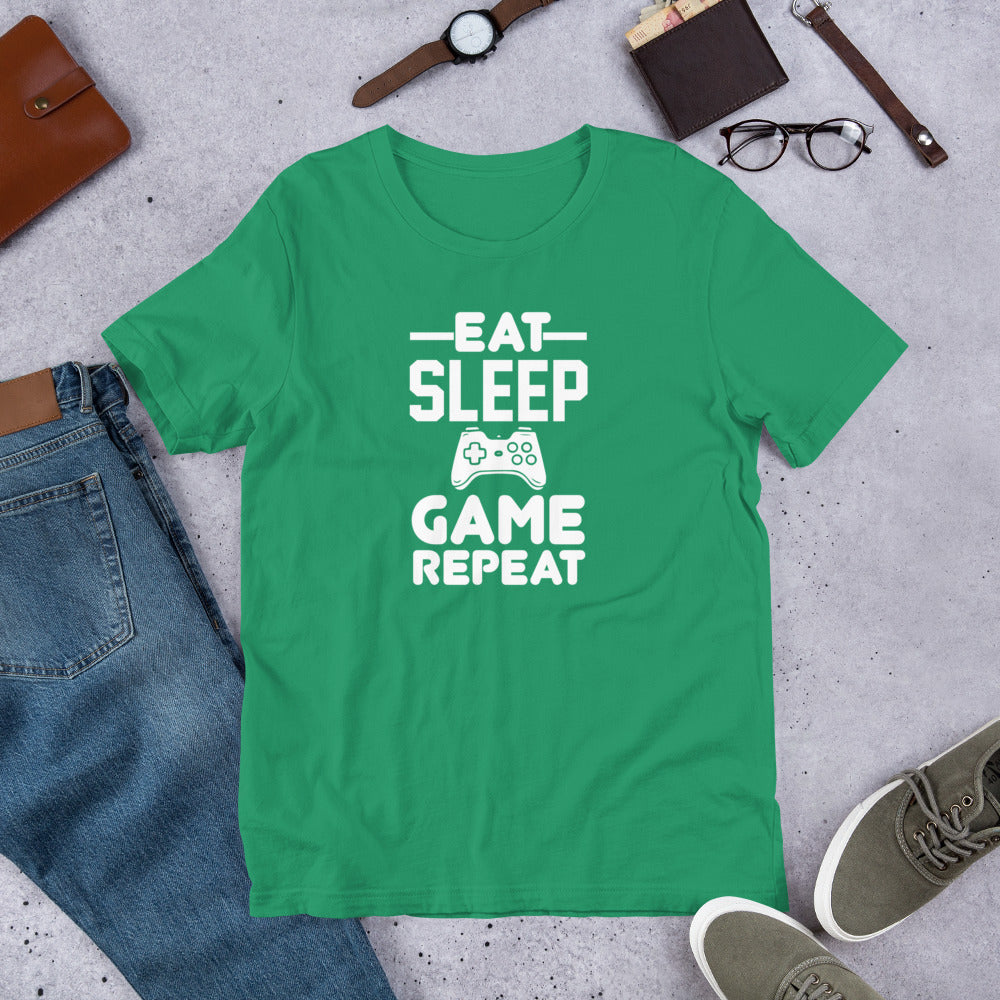 Eat Sleep Game Repeat Gamer Unisex t-shirt