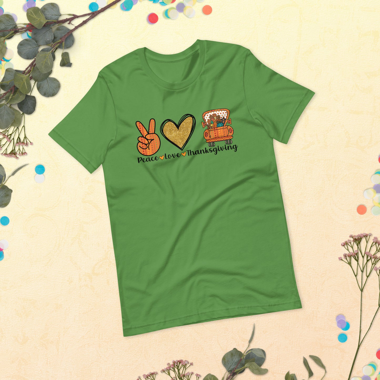 Peace Love Thanksgiving Unisex t-shirt