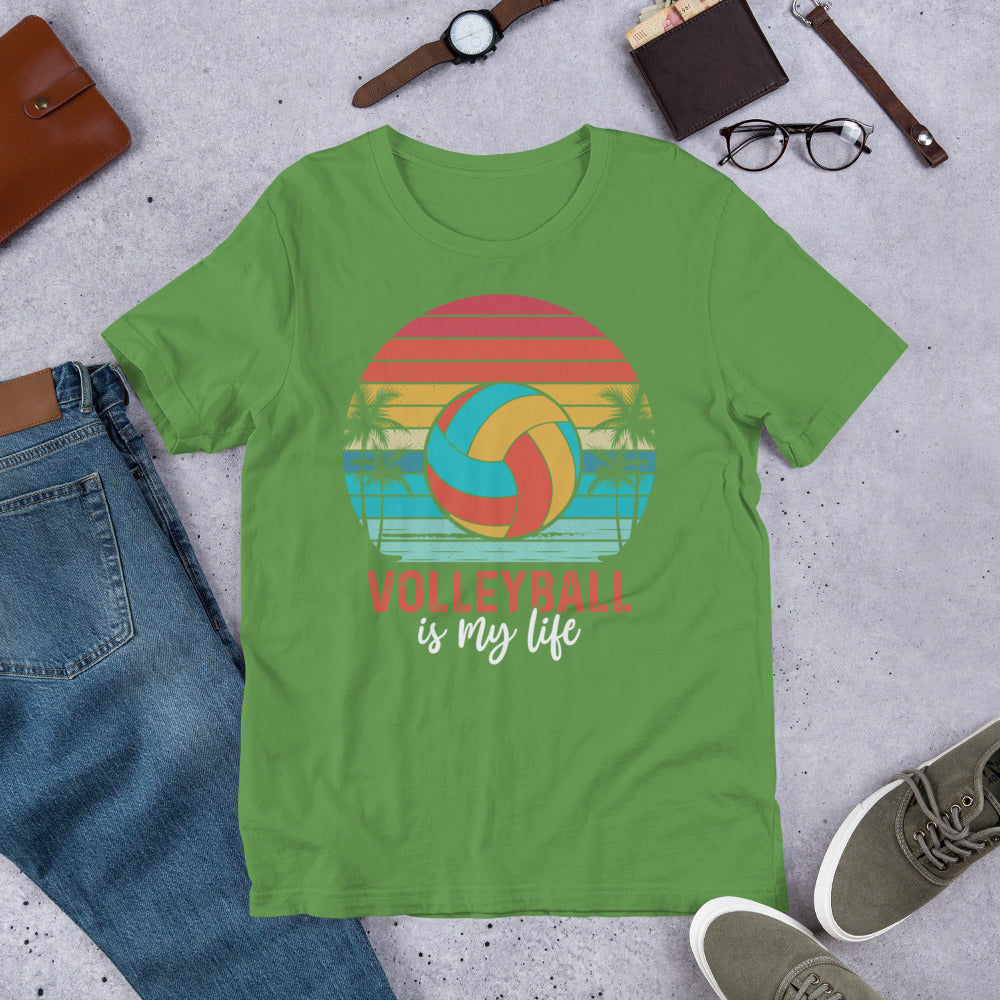 Volleyball is My Life Sunset Unisex t-shirt