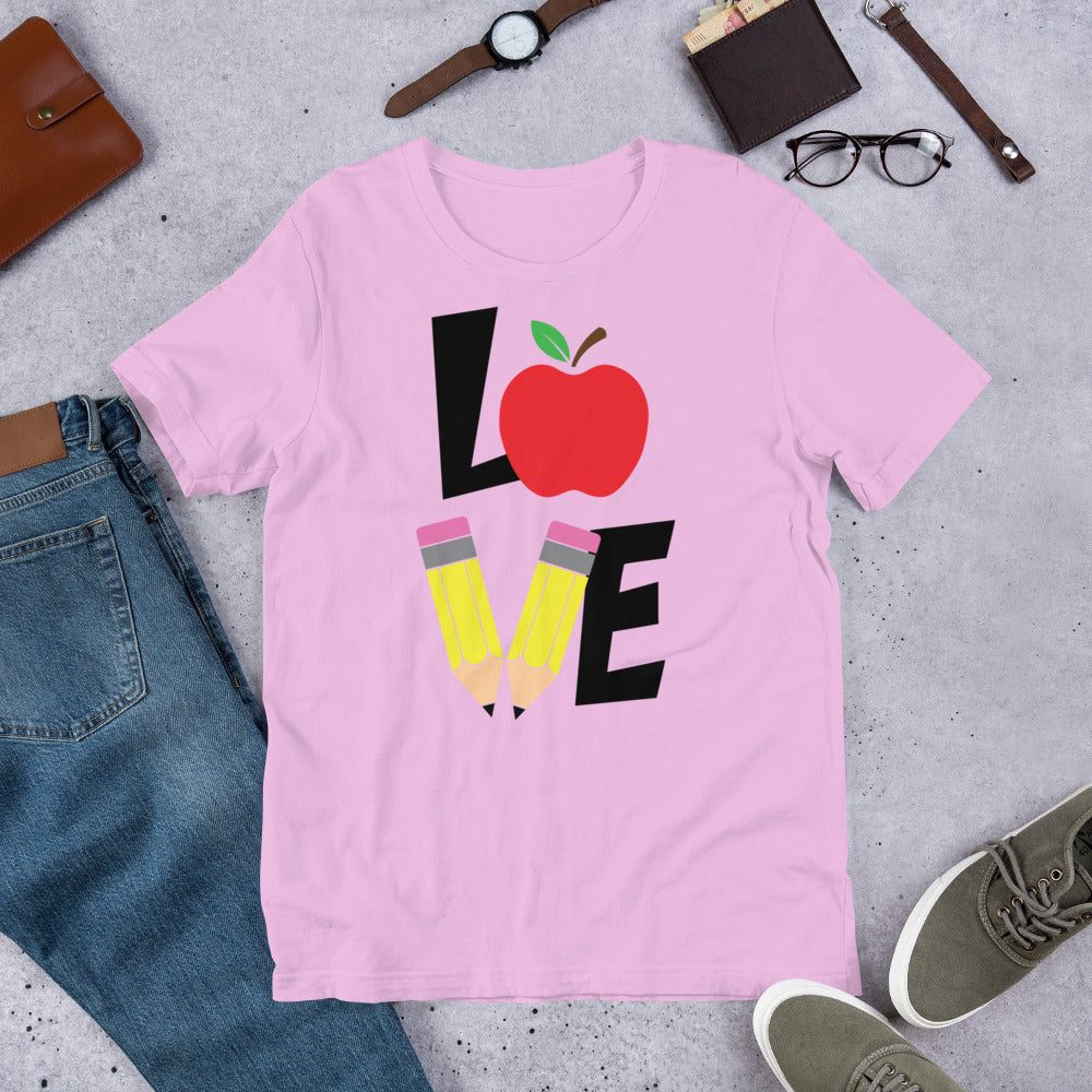 School Love Block - Apple & Pencils Unisex t-shirt