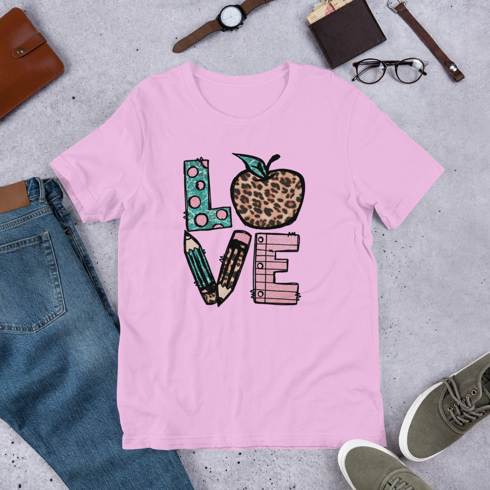 School Love Block - Leopard & Apple Unisex t-shirt