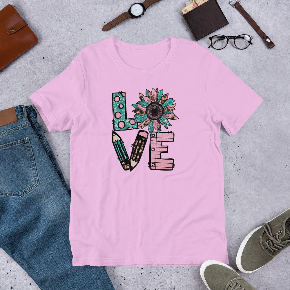 School Love Block - Sunflower & Pencil Unisex t-shirt