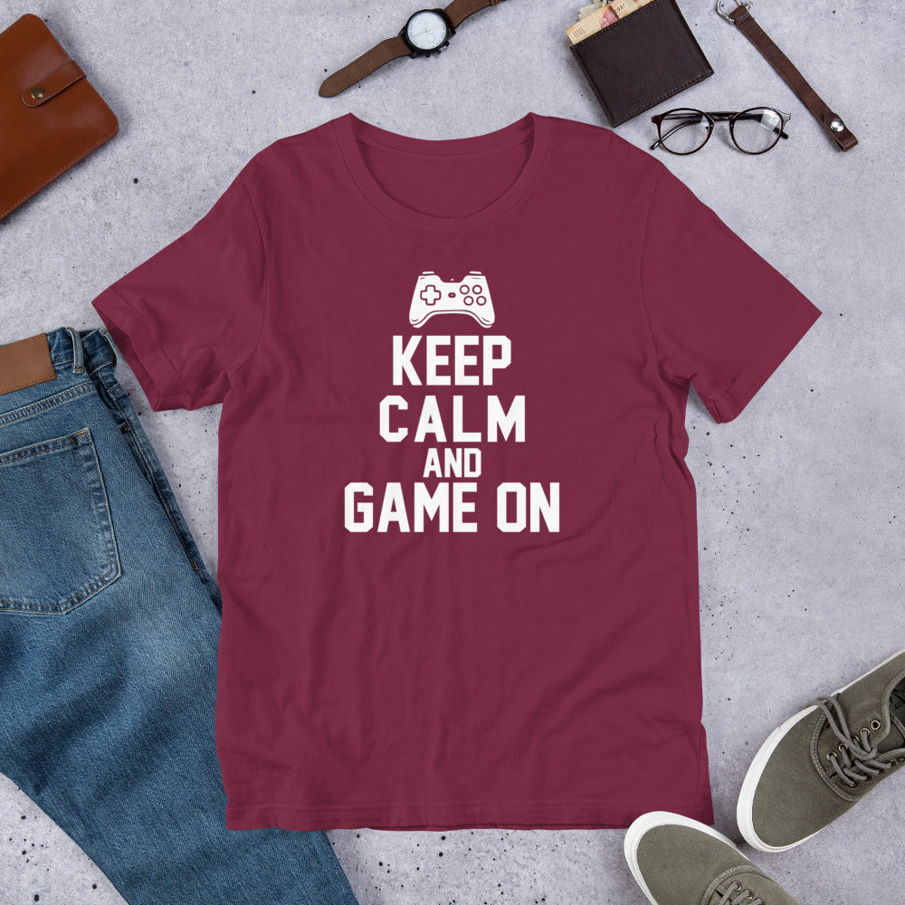 Keep Calm & Game On Gamer Unisex t-shirt