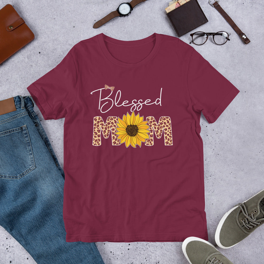 Blessed Mom - Sunflower & Leopard - Mother's Day Unisex t-shirt