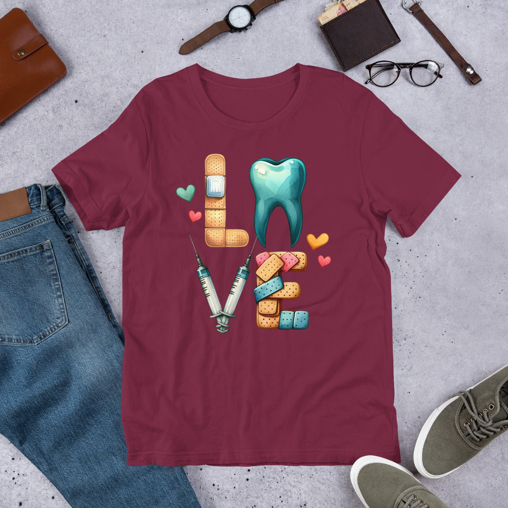 Dental Love Block Unisex t-shirt