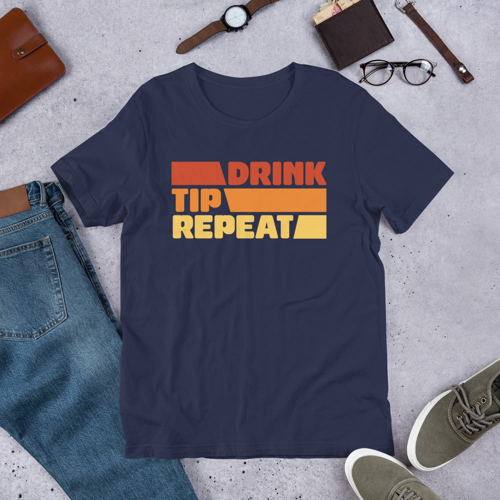 Drink Tip Repeat Bartender Unisex t-shirt