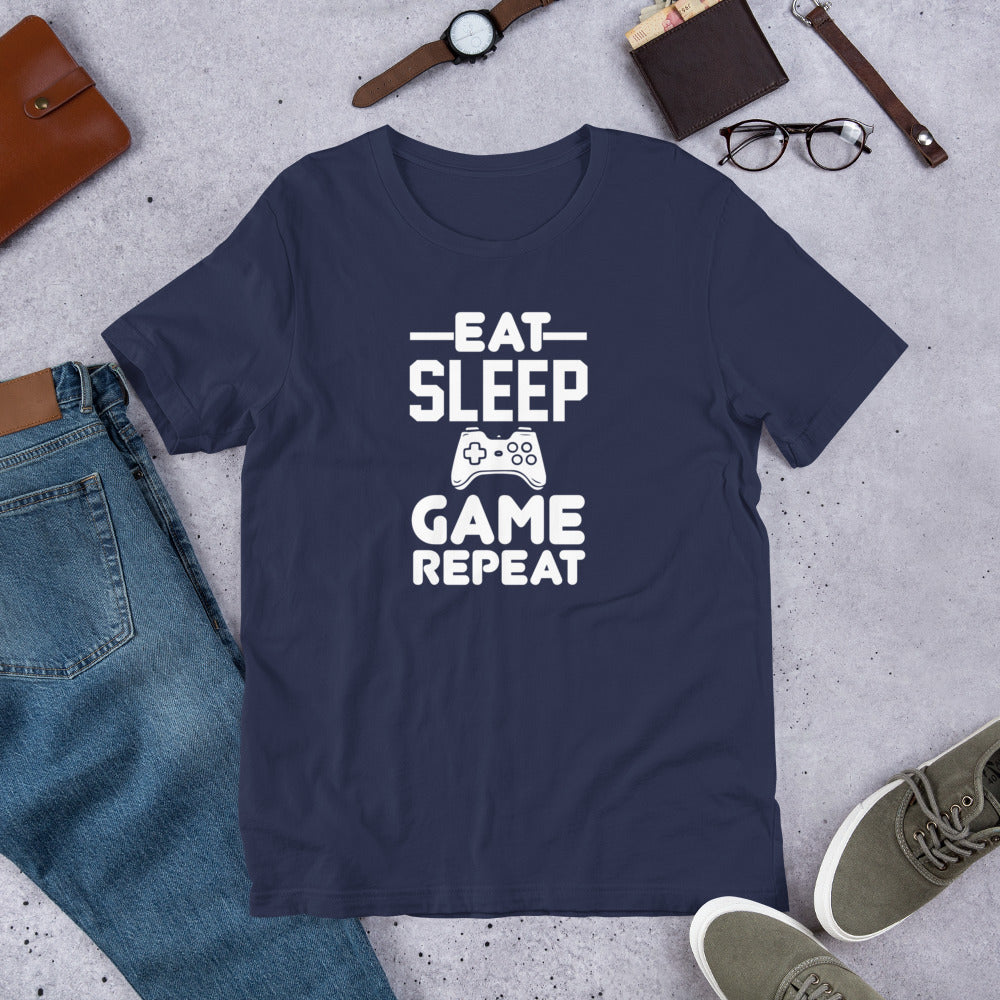 Eat Sleep Game Repeat Gamer Unisex t-shirt