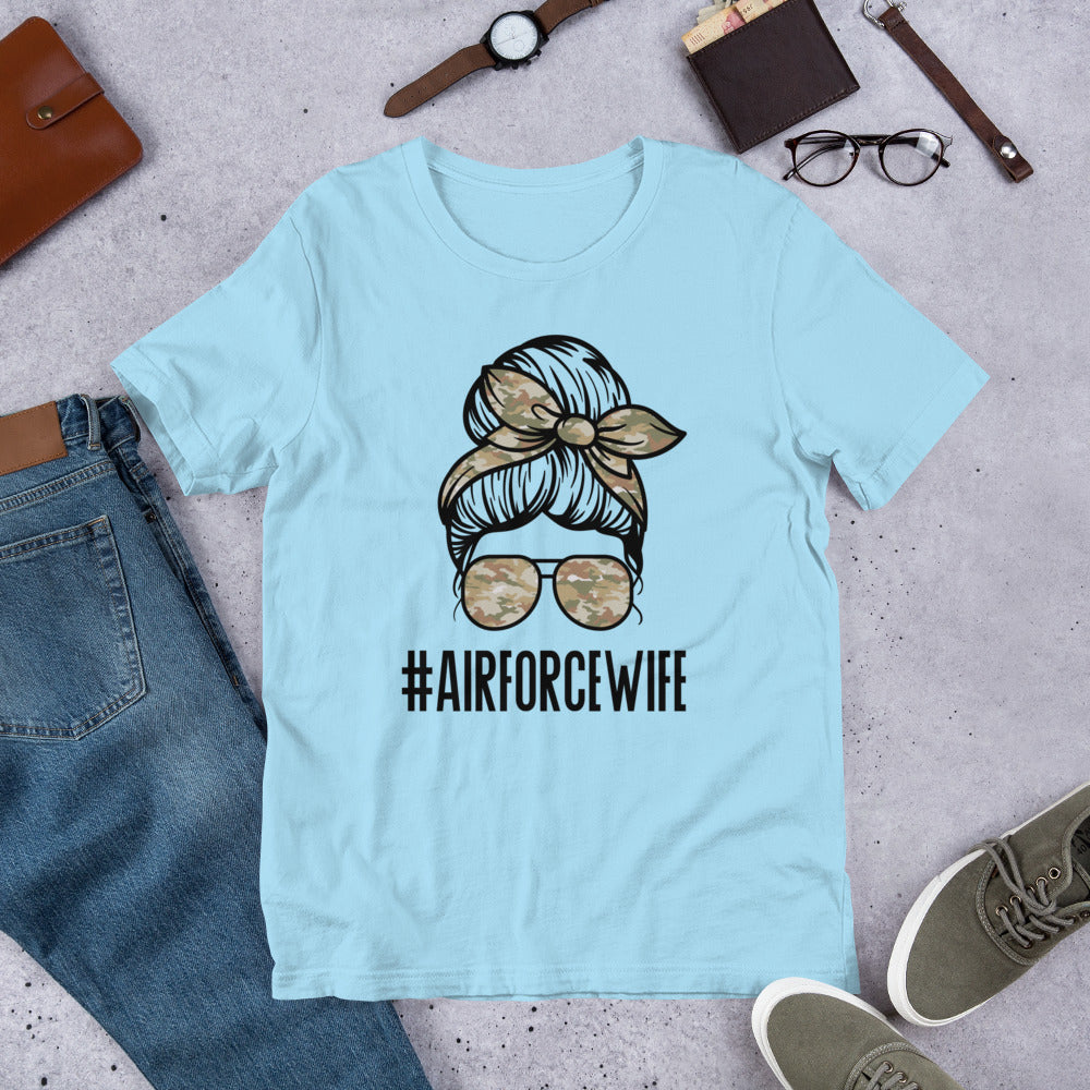 #AirForceWife Messy Bun Unisex t-shirt