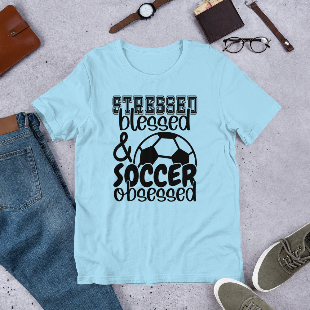 Stressed Blessed & Soccer Obsessed Unisex t-shirt